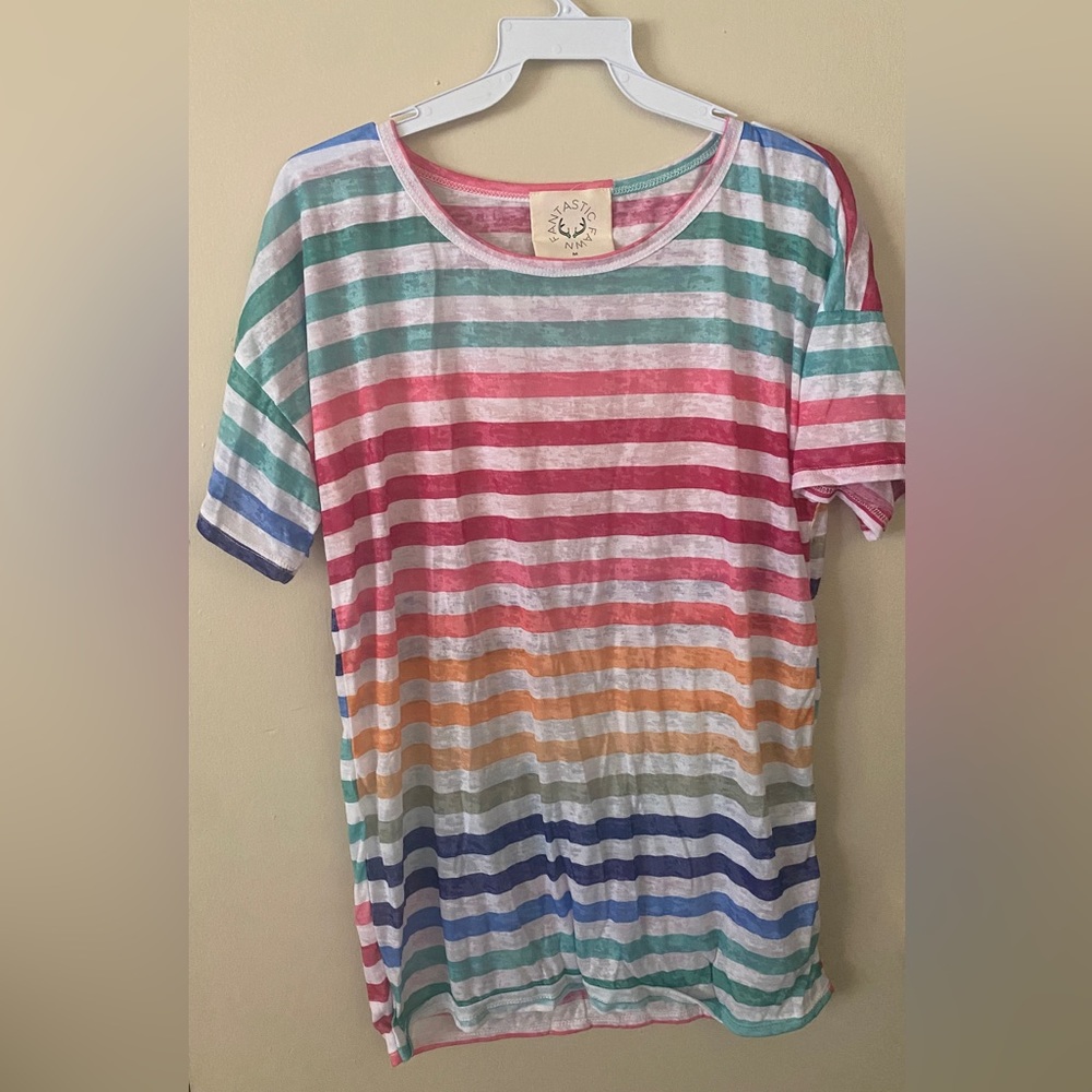 %100 Cotton rainbow color T-SHIRT